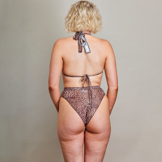 Tan Through Halter Bikini Set - Mini Feline