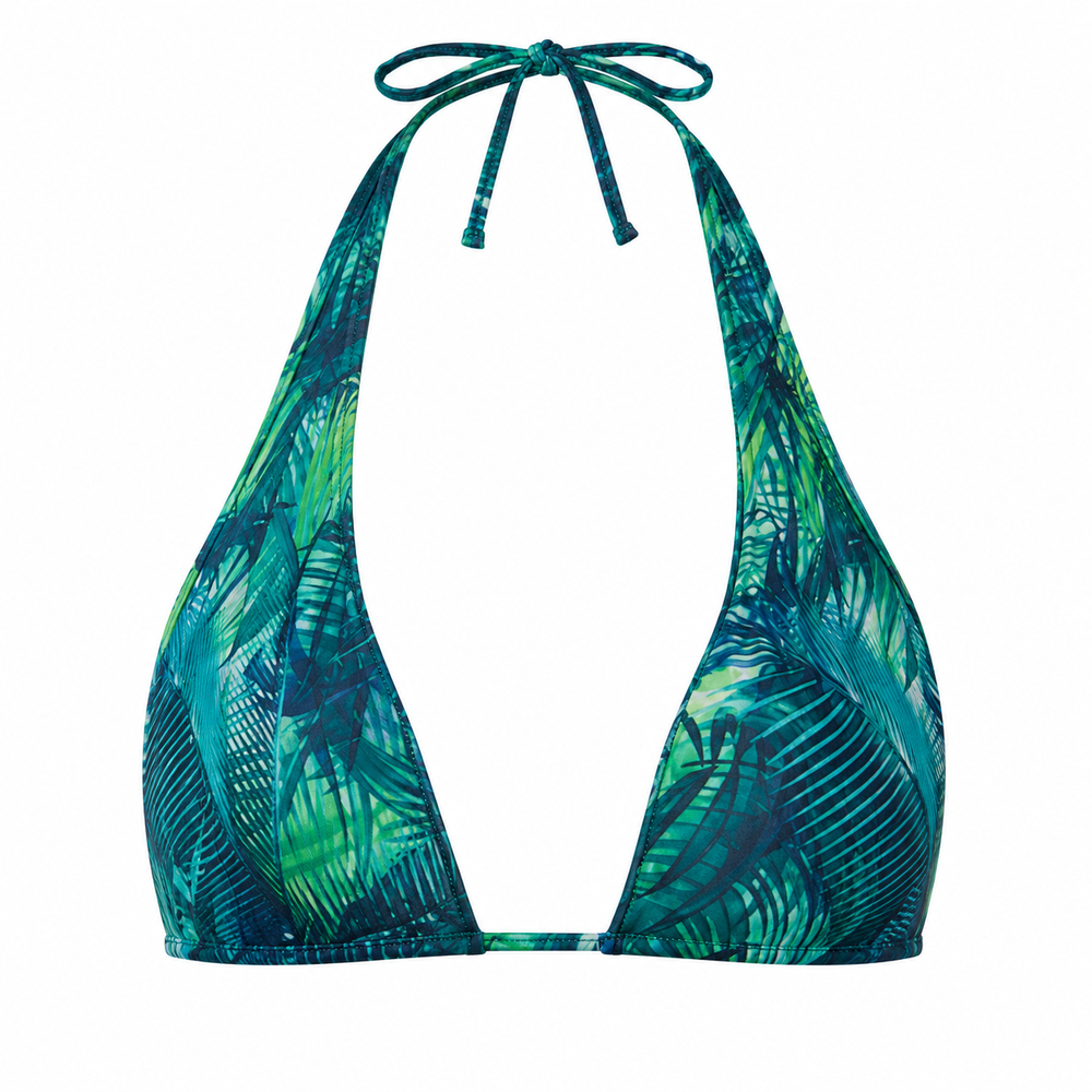 Tan Through Halter Bikini Top