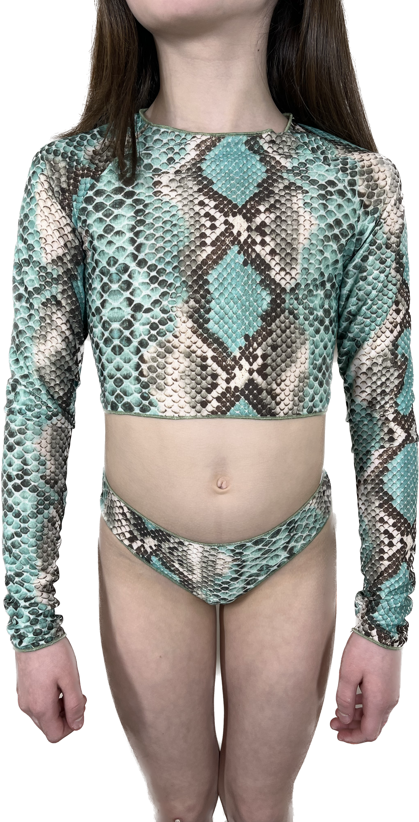 UV Protective Long Sleeve Girls Bikini Set