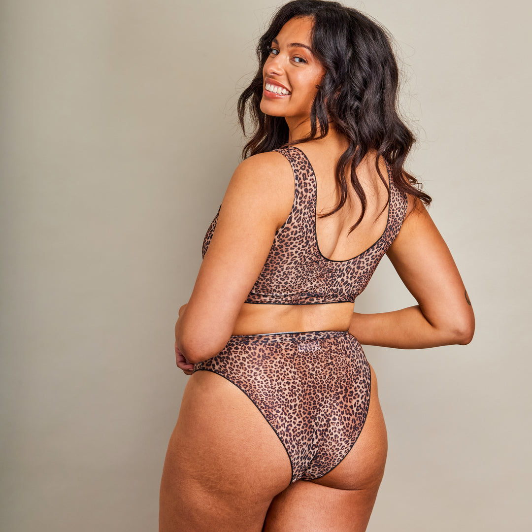 Back of bikini in leopard print