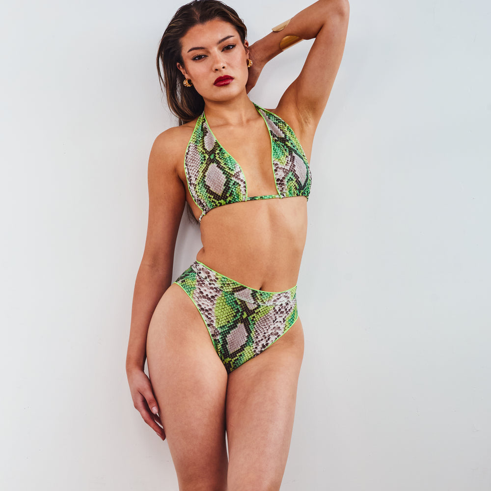 Tan Through Neon Green Snake Bikini - LIMITED DROP
