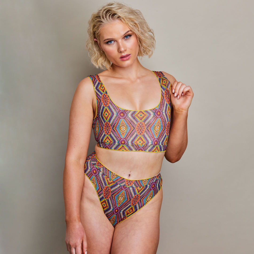 Girl in Aztec print bikini