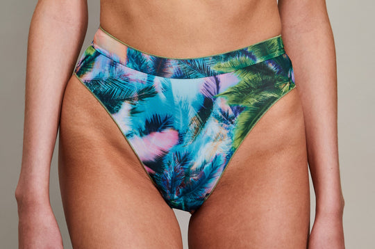 Tan Through Bandeau Set - Electric Palm