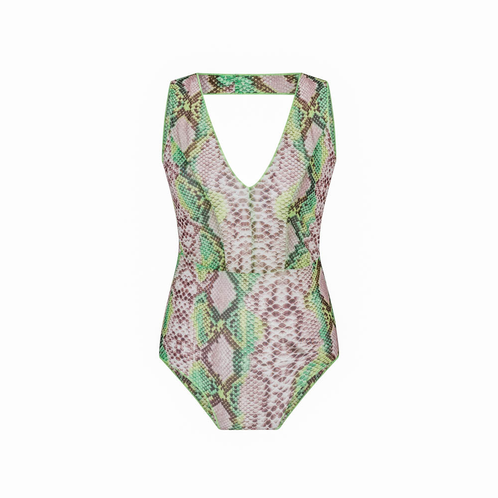 Tan Through Fitted Swimsuit