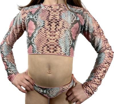 UV Protective Long Sleeve Girls Bikini Set