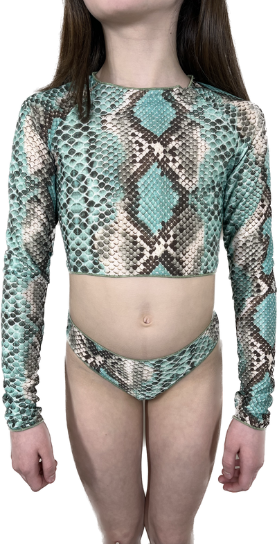 UV Protective Long Sleeve Girls Bikini Set