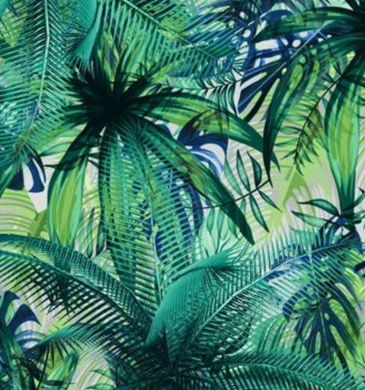 Tan Through Swimsuit - Tropical Palm Green